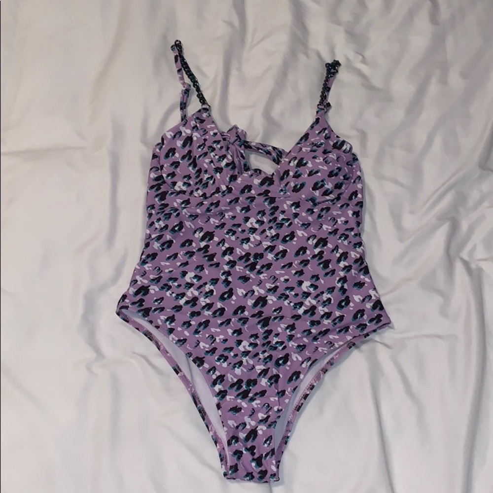Blue and purple Cheetah print bathing suit